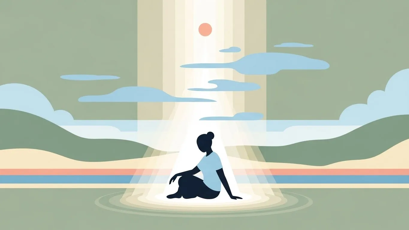 A soothing image of sunlight streaming through sheer curtains onto a cozy, inviting interior space, symbolizing peaceful rest and comfort.