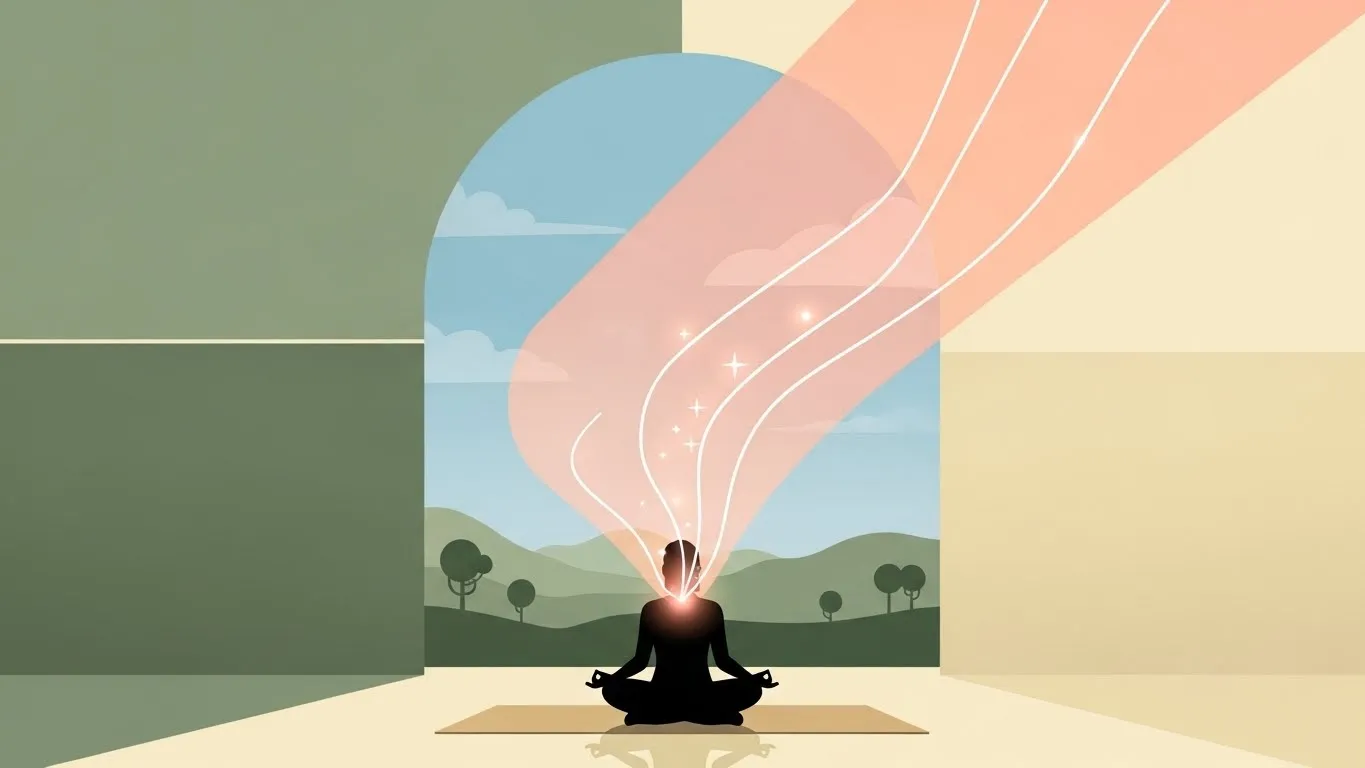 A close-up of hands resting gently in a lap, palms open, suggesting relaxation and receptivity.