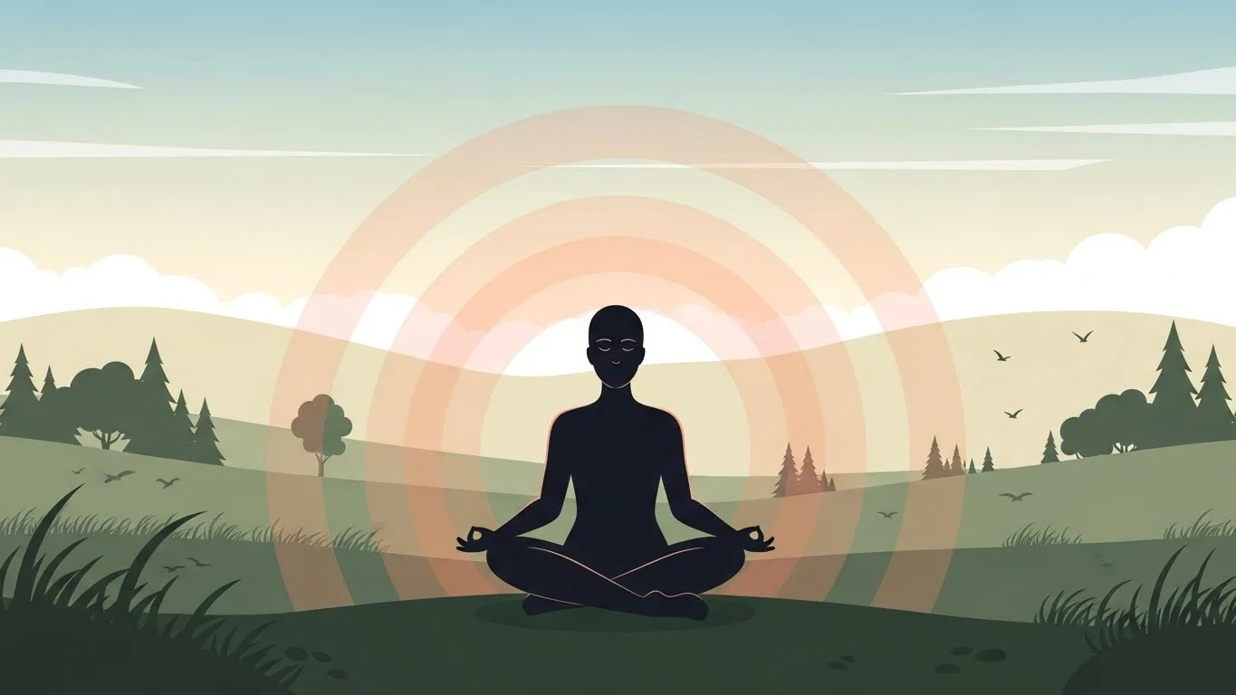 A person sitting peacefully in a chair, practicing 5 minute mindfulness meditation in a quiet space