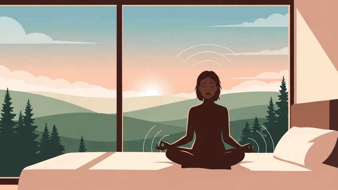 Peaceful bedroom meditation space