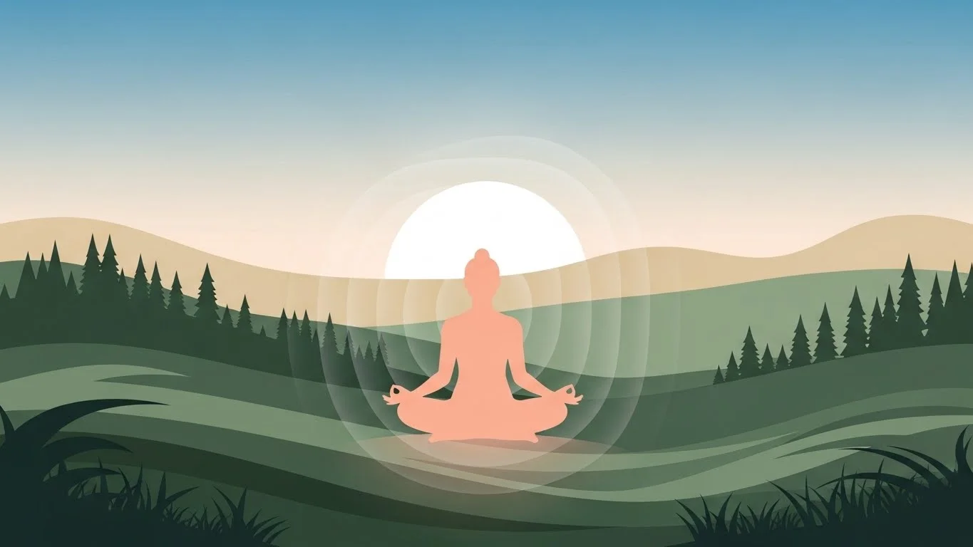 Person practicing breathing exercises in bed