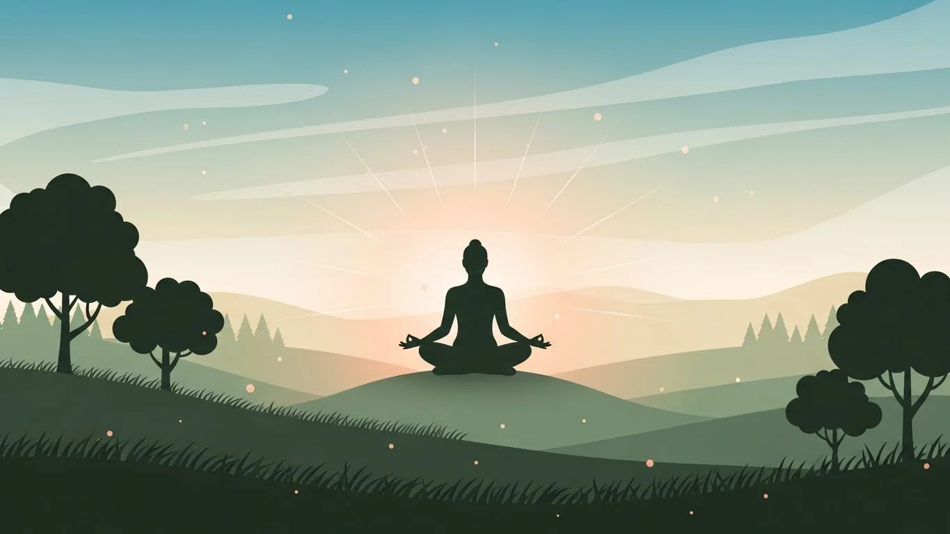 Meditation practitioner in peaceful morning setting