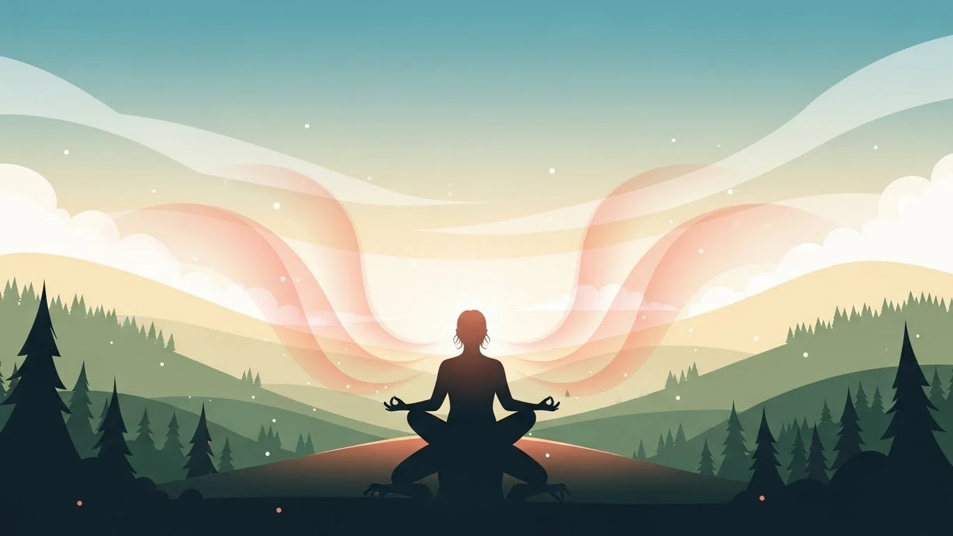 A serene bedroom setup with soft lighting and comfortable pillows ideal for sleep meditation